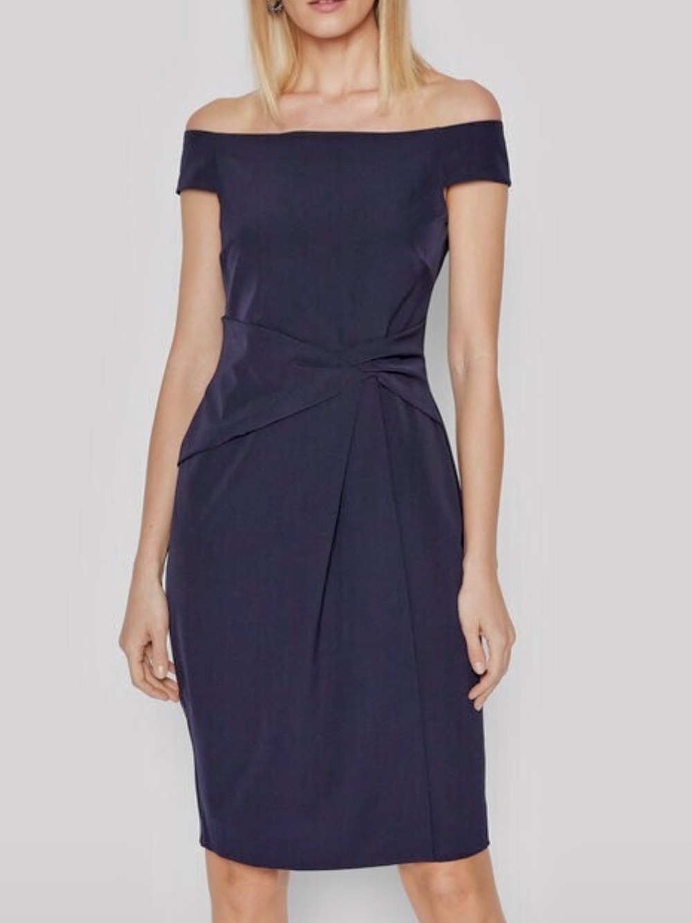 Ralph Lauren Crepe Off-the-Shoulder Cocktail Dress